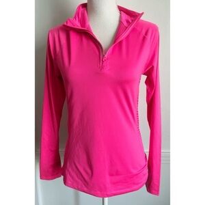 Live Love Dream • Neon Pink Quarter Zip Workout Top